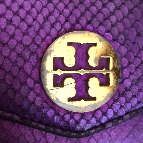 purple snake skin tory burch clutch wallet - Picture 3 of 5
